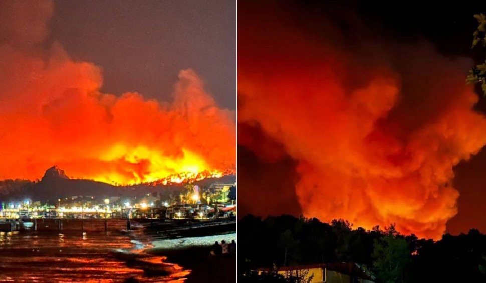 Incendiu uriaș lângă o stațiune din Antalya. Peste 100 de hectare de pădure au fost mistuite de flăcări