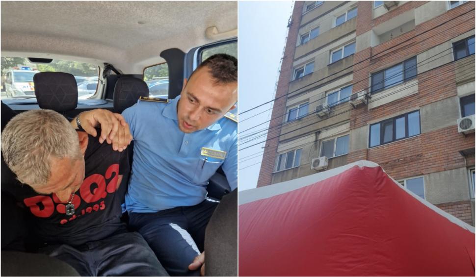 Un deținut beat, aflat în permisie, a vrut să se arunce de la etajul șapte al unui bloc. Bărbatul a fost salvat de negociatori 848947