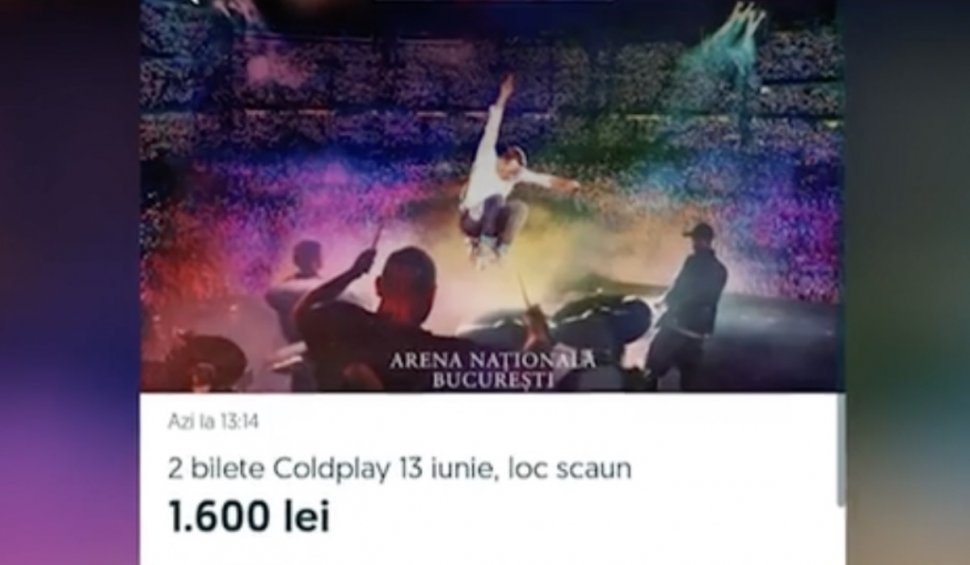 Avertisment privind biletele la concertul Coldplay din București, revândute pe internet: "Majoritatea sunt false"