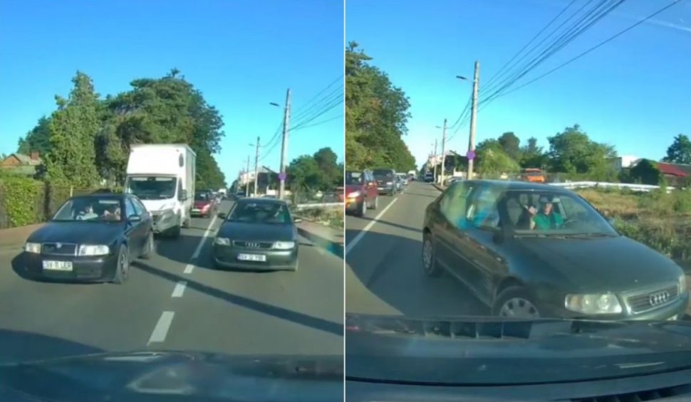 Un şofer din Suceava a primit o lecţie de civilizaţie, după ce a depăşit o coloană de maşini