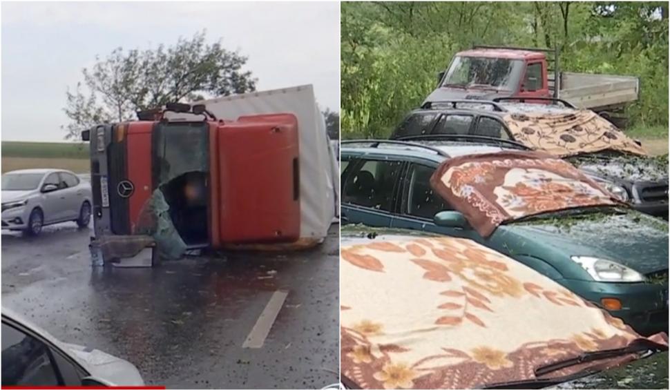 "M-a răsturnat furtuna cu tot cu maşină". O vijelie de o oră a făcut prăpăd în Brăila şi Buzău  850322