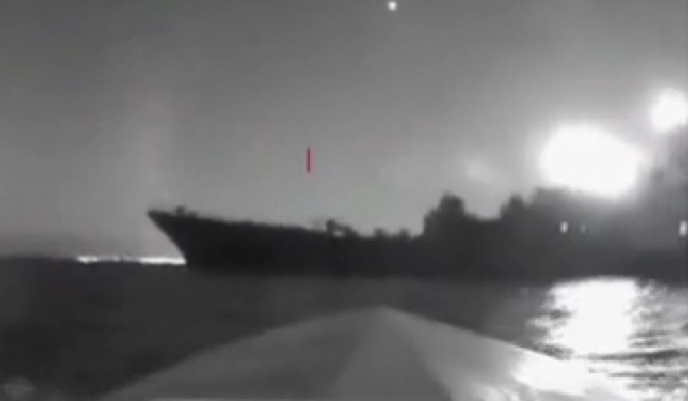 "Rusia a primit o lovitură!" | Ce s-a văzut când jumătate de tonă de explozibil a lovit o navă rusă la Novorossiisk