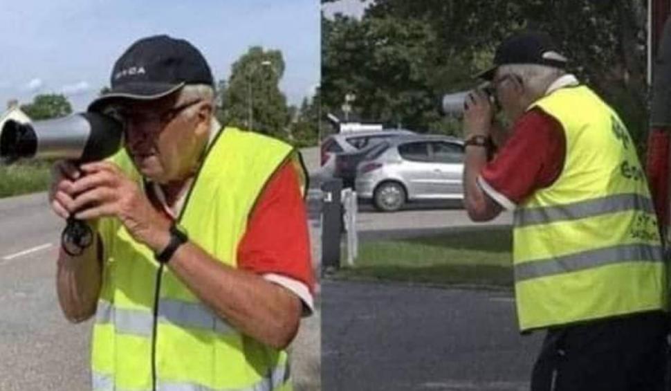 Metoda simplă prin care un pensionar îi obligă pe șoferii vitezomani să reducă viteza. Imaginile au devenit virale 850723