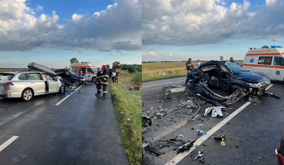 Accident cu trei autoturisme pe DN2 Buzău-Urziceni. O persoană a murit, iar alte două au fost rănite