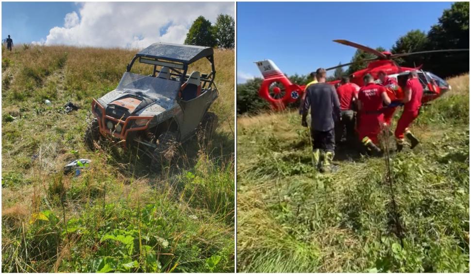 Accident grav în Maramureș: O mașină de teren a căzut într-o râpă | A fost chemat elicopterul SMURD 851872