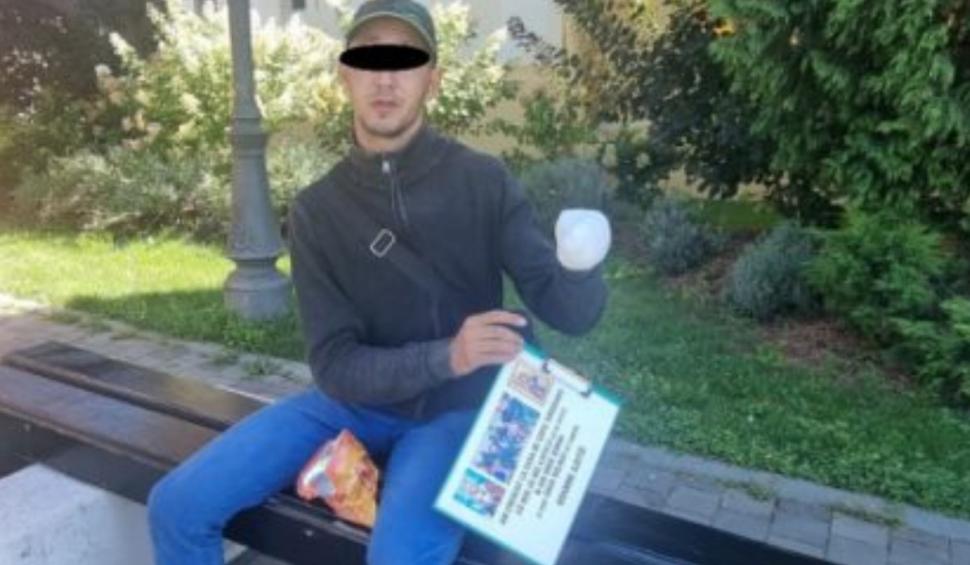 Cerșetor cu telefon de peste 1.000 de euro, prins la Alba Iulia. Surpriză pentru poliţişti când au văzut ce avea în bagaje 852254