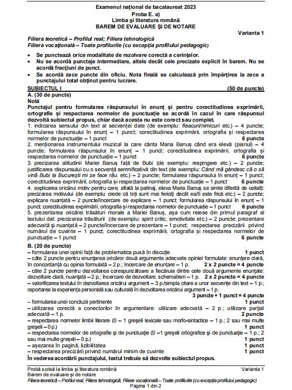 Subiectele la Limba română de la Bacalaureat 2023, sesiunea de toamnă, publicate oficial pe edu.ro 852432