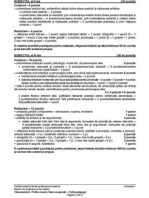 Subiectele la Limba română de la Bacalaureat 2023, sesiunea de toamnă, publicate oficial pe edu.ro 852435