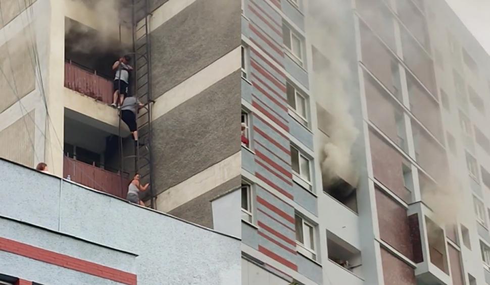 Incendiu violent la Hotel Mureș din Băile Felix. Turiștii au scăpat de flăcări pe scara exterioară a clădirii 852562