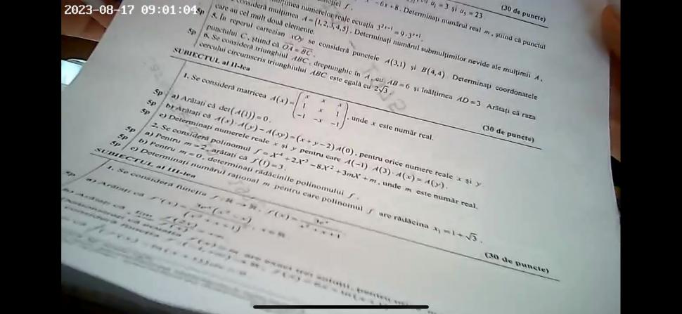 Subiectele la Matematică, profil mate-info, de la Bacalaureat 2023, sesiunea de toamnă, au fost publicate 852557