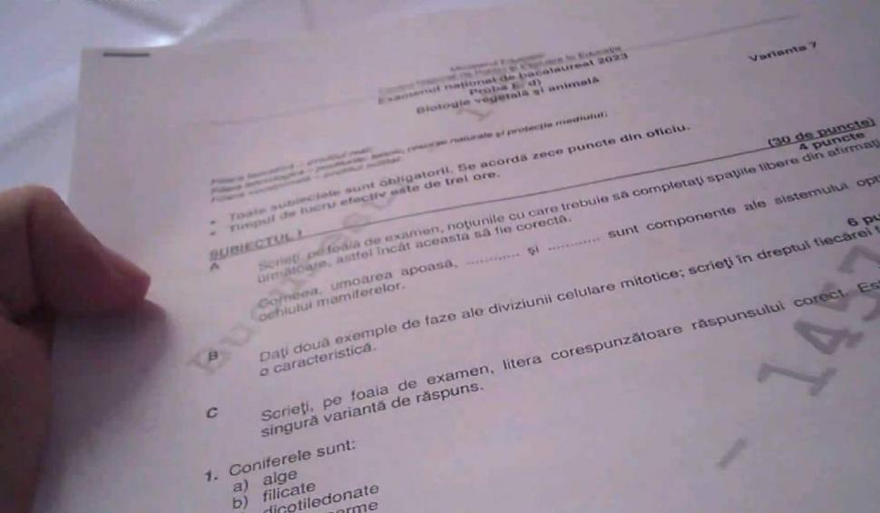 Subiectele la Biologie de la Bacalaureat 2023, sesiunea de toamnă, au fost publicate 852755