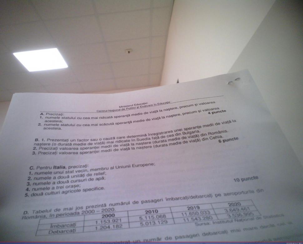 Subiectele la Geografie de la Bacalaureat 2023, sesiunea de toamnă, au fost publicate 852769