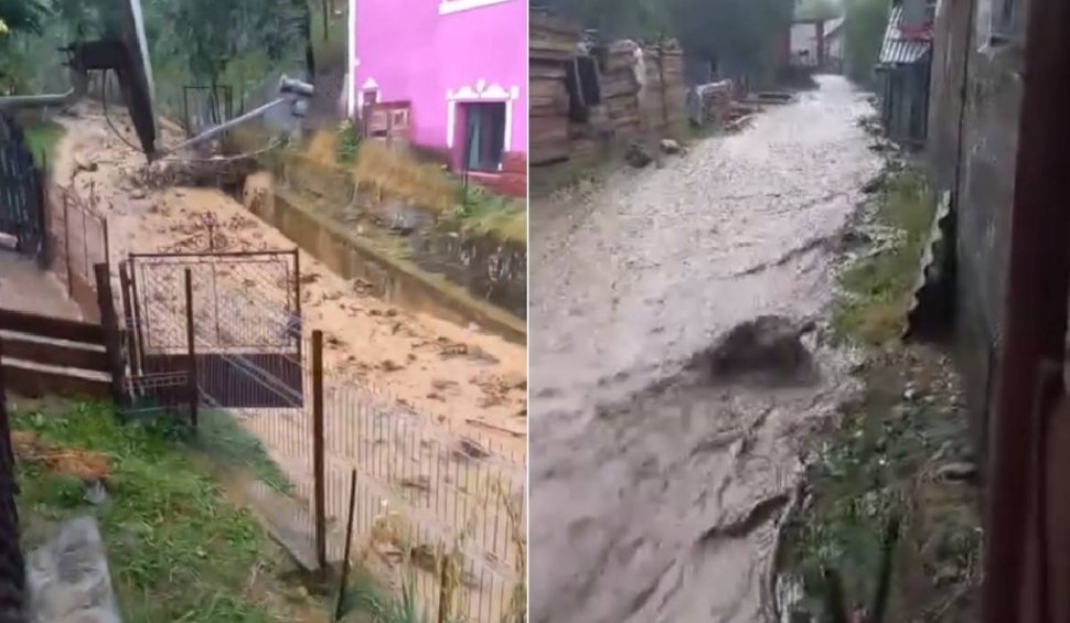Imaginile dezastrului provocat de inundații în Bistrița-Năsăud. Apele distrug tot ce întâlnesc în cale