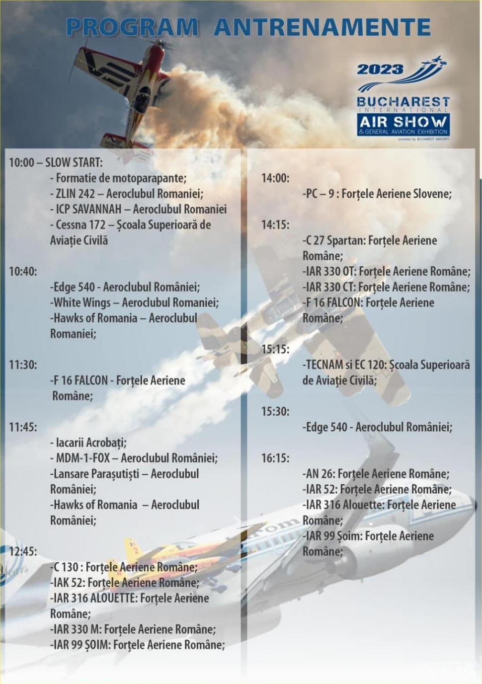 Program BIAS 2023. Intrare liberă la Bucharest International Air Show 2023  854232