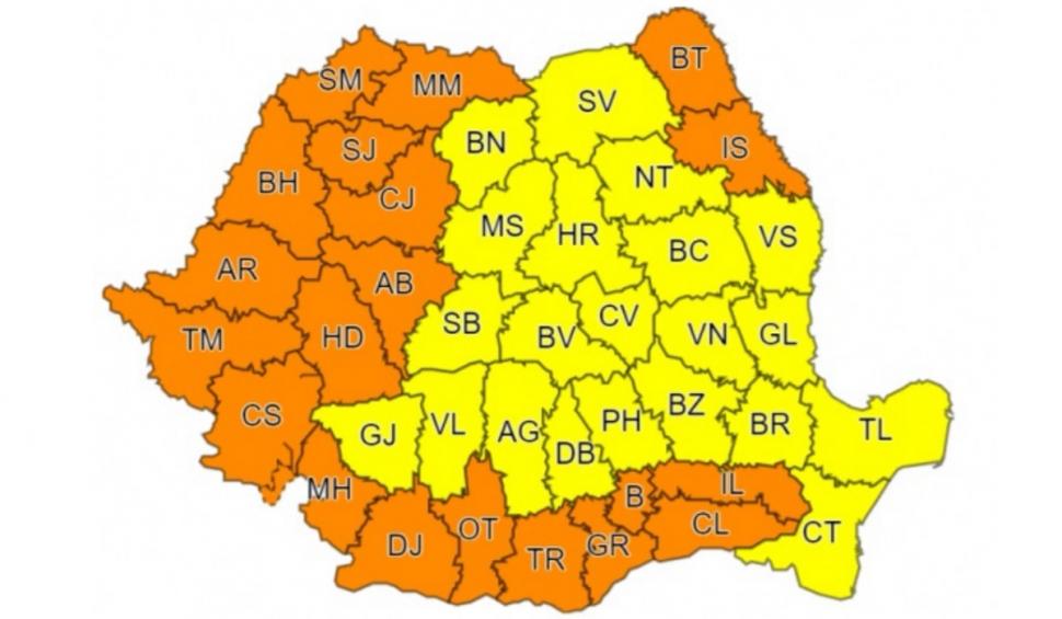 Avertizări meteo cod portocaliu și cod galben de caniculă în weekend, emise de ANM pentru toată țara