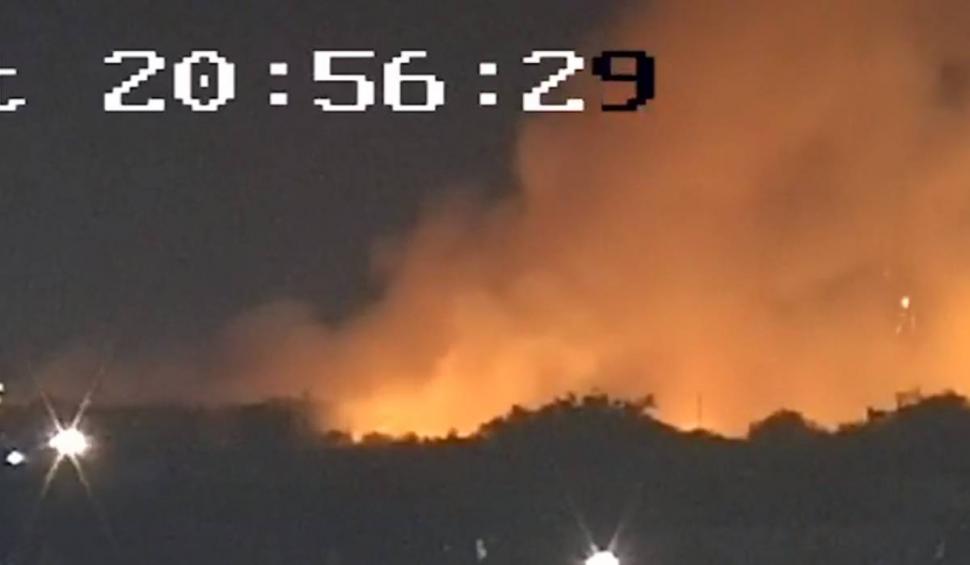 Exploziile din Crevedia, surprinse pe camerele de supraveghere de la poligonul lui Titi Aur 854689