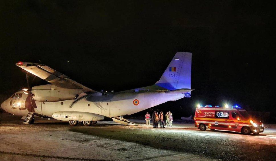 Patru victime ale exploziei din Crevedia, transportate cu aeronave ale Forţelor Aeriene Române către Milano și Bruxelles