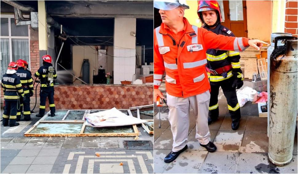 Momentul exploziei de la restaurantul din Paşcani, surprins de camerele de supraveghere. În local erau două butelii GPL 854773