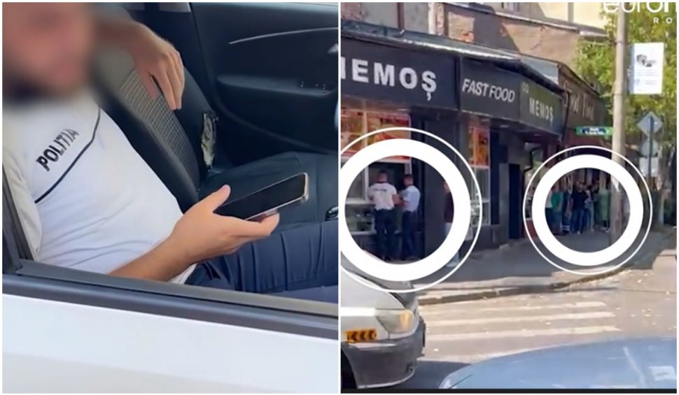 "Vi se pare că sunt eu la volan" | Răspunsul unui poliţist, surprins cu autospeciala parcată pe o trecere de pietoni din Bucureşti