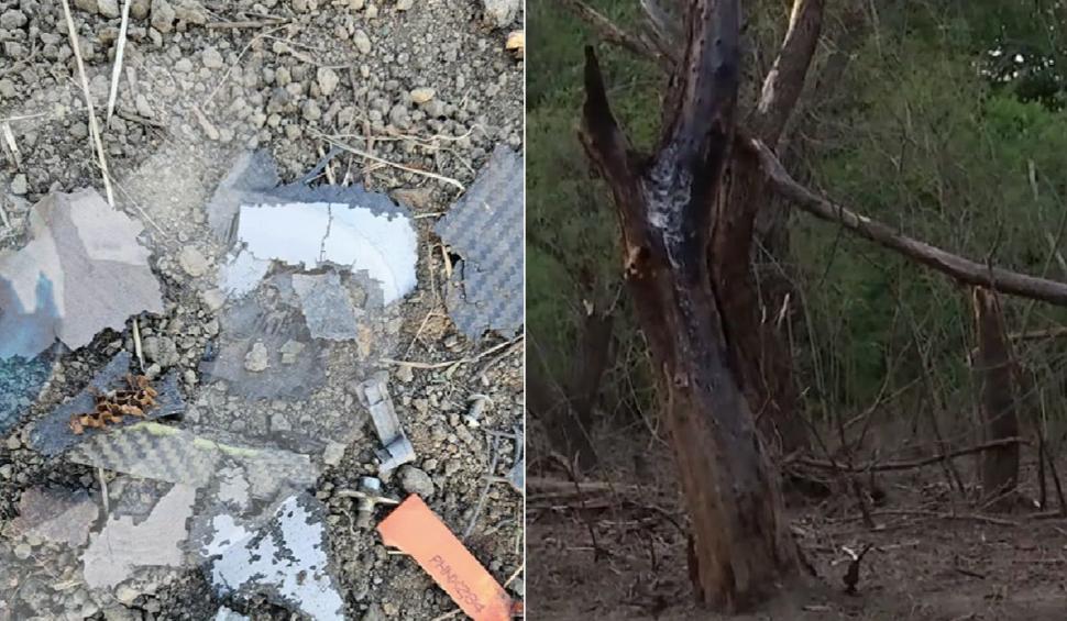 Imagini de la locul căderii celei de a doua drone. Echipa Antena 3 CNN a găsit alte resturi de dronă la locul investigației 856947