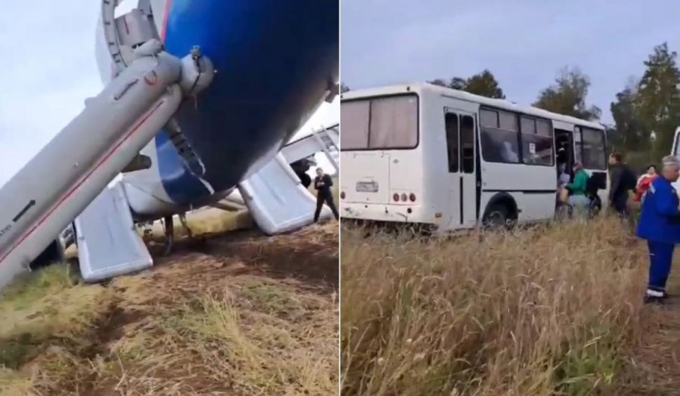 Un avion cu 167 de oameni la bord a aterizat de urgenţă pe un câmp din Rusia