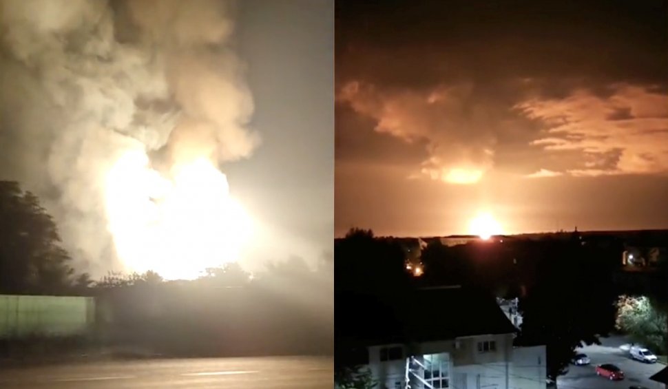 Imagini cu primele momente de după explozia de la Călimăneşti, surprinse de martori și camere de supraveghere