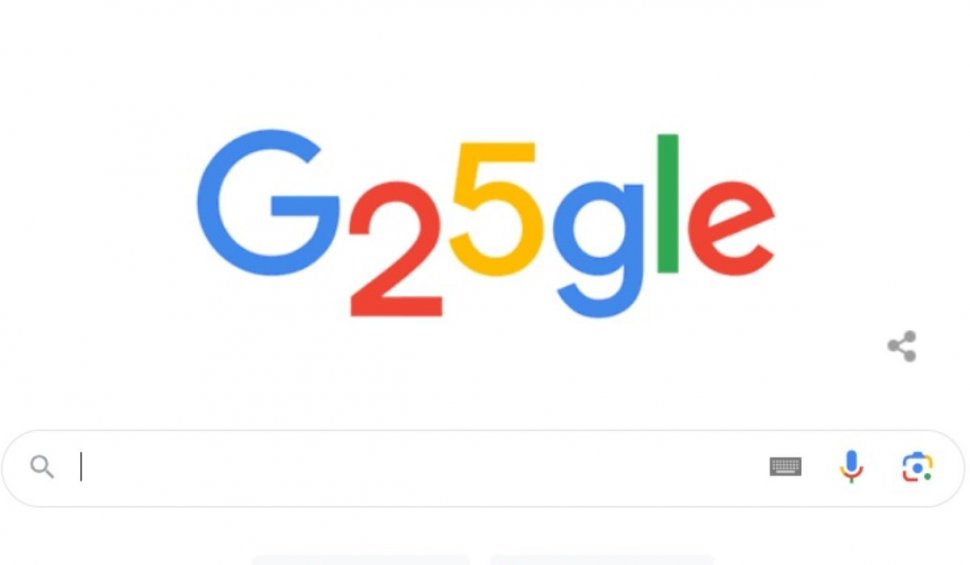 Aniversare de 25 de ani a Google, sărbătorită printr-un Doodle special