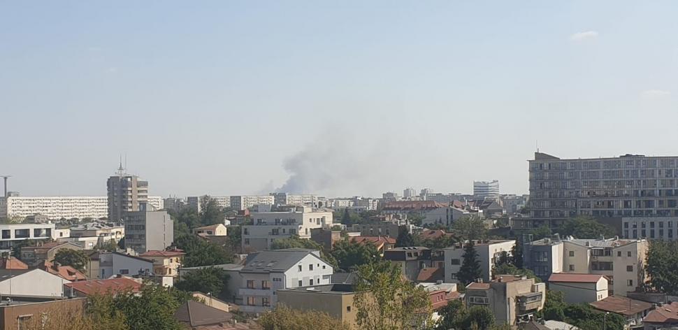 Incendiu de proporții lângă București. Flăcările s-au extins pe 12.000 metri pătraţi de vegetaţie 860975
