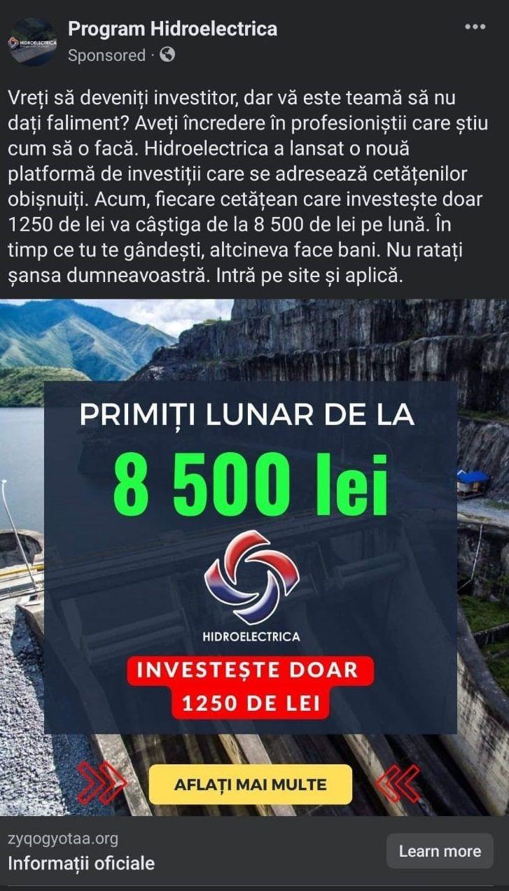 Hidroelectrica atenţionează românii asupra unor tentative de fraudare a micilor investitori. Şapte moduri în care te poţi feri de escroci 862037