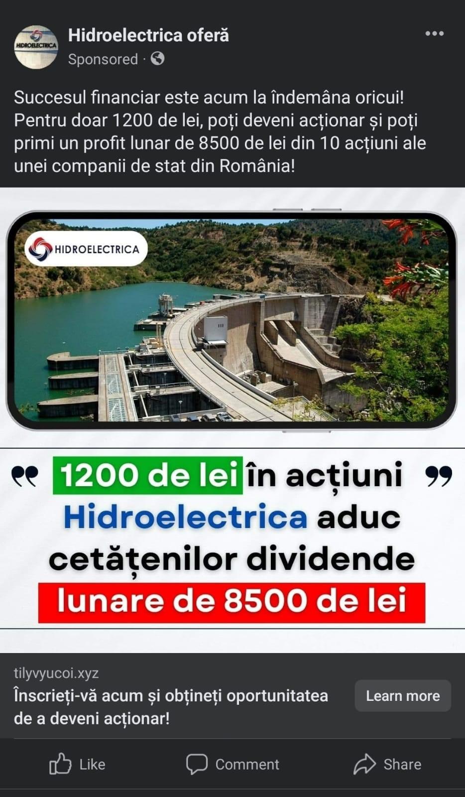 Hidroelectrica atenţionează românii asupra unor tentative de fraudare a micilor investitori. Şapte moduri în care te poţi feri de escroci 862043