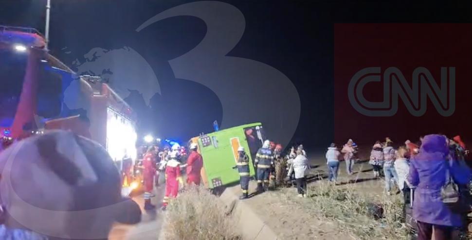 Un autocar cu zeci de pasageri s-a răsturnat la Hârșova. A fost activat planul roșu de intervenție 862805