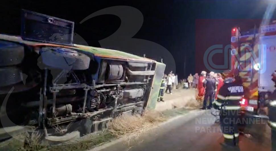 Un autocar cu zeci de pasageri s-a răsturnat la Hârșova. A fost activat planul roșu de intervenție 862806