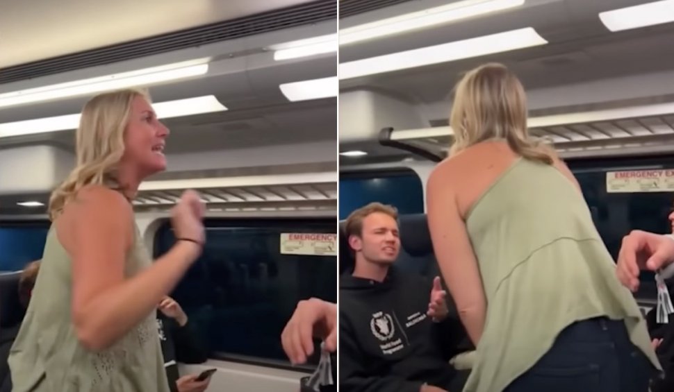 "Karen din tren": Momentul în care o tânără țipă la câțiva turiști germani să "plece naibii" din SUA | Femeia a fost concediată după ce a ajuns virală