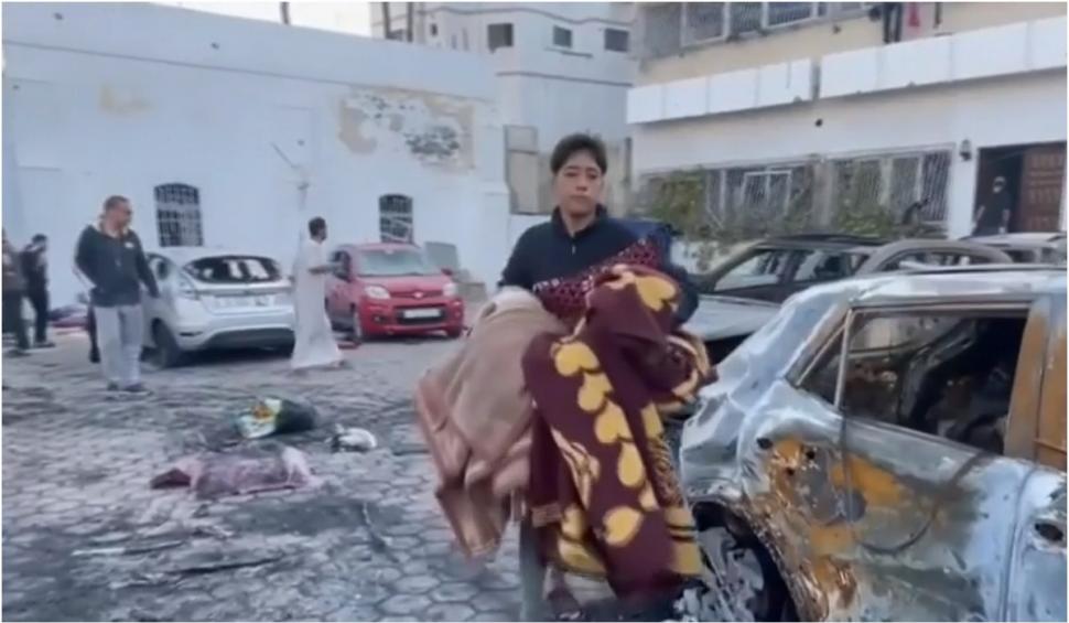 Noi imagini care prezintă dezastrul de la spitalul din Gaza, în urma atacului cu rachetă | Cel puțin 500 de oameni au murit 864360