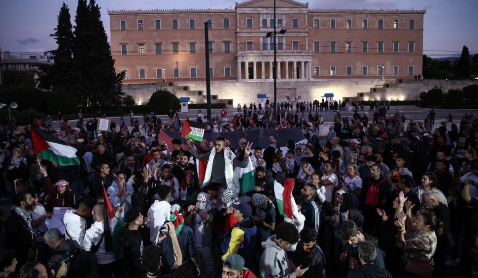 10.000 de persoane protestează în Atena pro-Israel, dar şi pro-Palestina