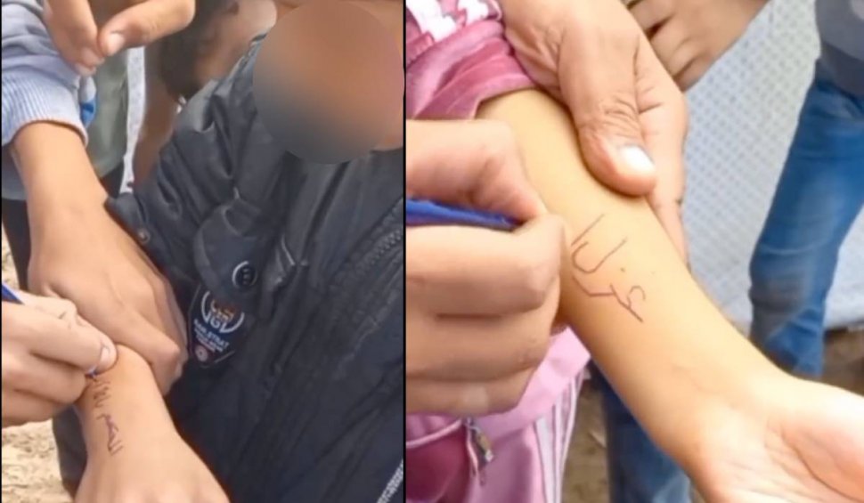 "O situație crudă și inumană". Copiii din Gaza își scriu numele pe brațe, ca să fie identificați în cazul în care mor în atacuri aeriene