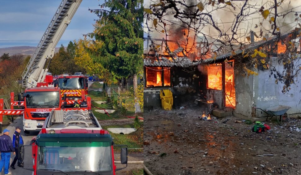 Un copil de șase ani din Bistrița-Năsăud s-a jucat cu o brichetă și a dat foc la casă. Incendiul a fost urmat de o explozie