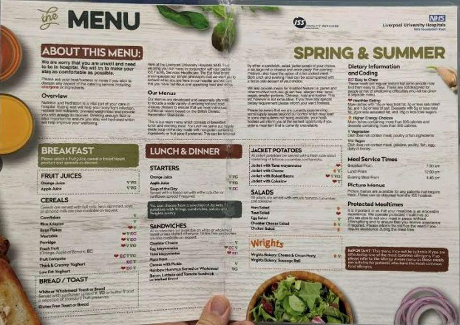 Meniul primit de un român într-un spital din Londra, cu apă importată din România. "Mişto hotel" 867531