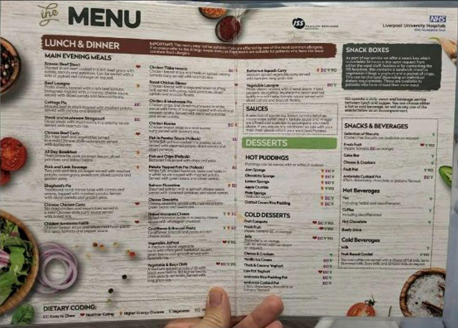 Meniul primit de un român într-un spital din Londra, cu apă importată din România. "Mişto hotel" 867532