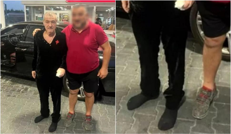 Gigi Becali a pozat desculț, alături de un fan, într-o benzinărie  868381