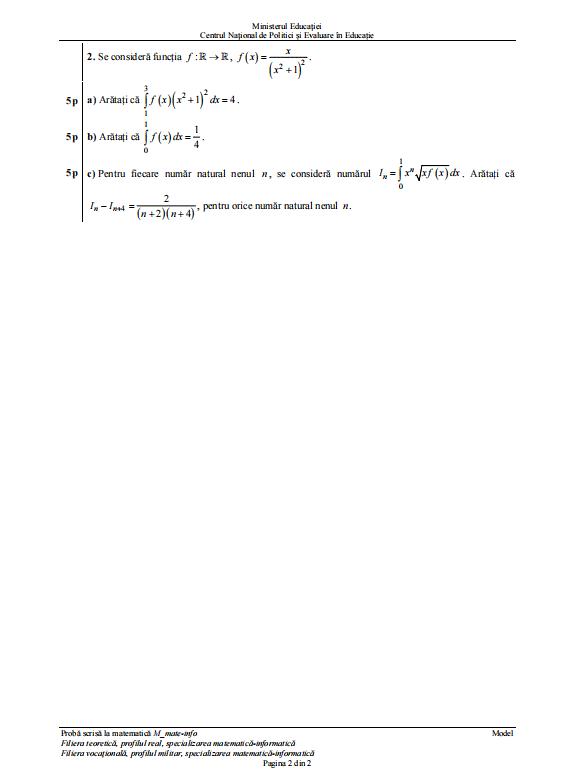 Model de subiect la Matematică de la Bacalaureat 2024, sesiunea de vară 866762