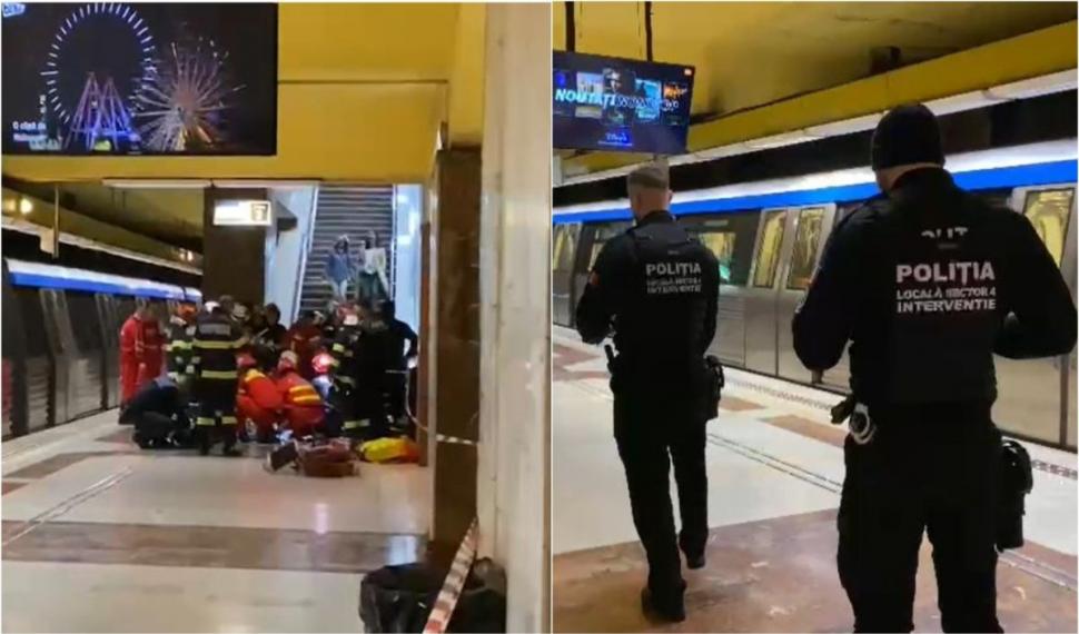 Un tânăr de 24 de ani a căzut pe şinele de la metrou, în staţia Tineretului. Trenurile circulă în sistem pendulă 868841