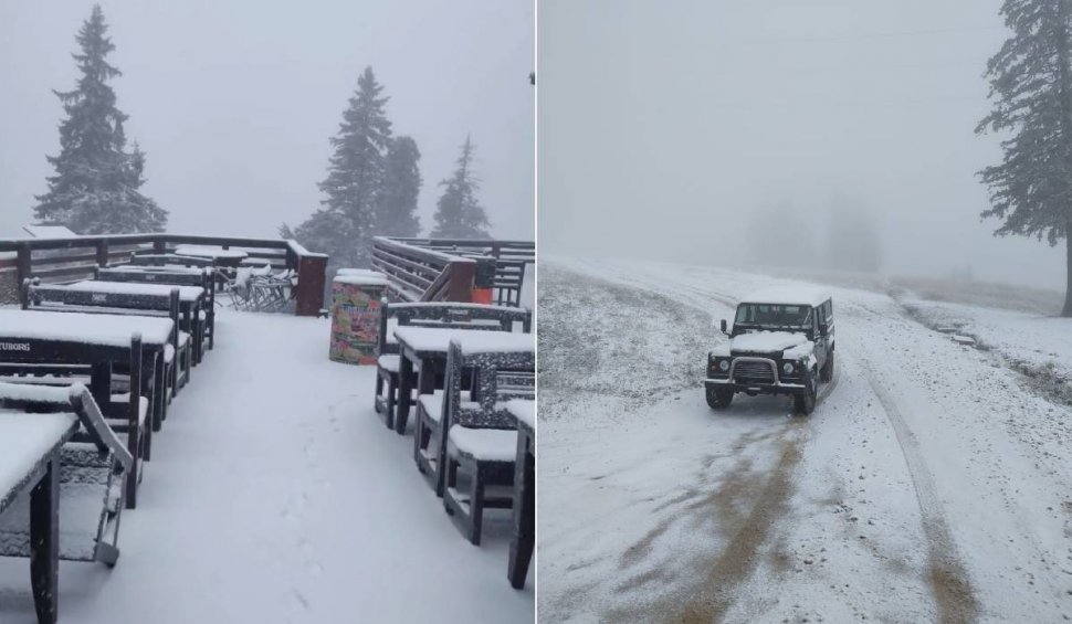 Ninge la munte! Imagini de poveste cu zăpada care s-a așternut în Poiana Brașov