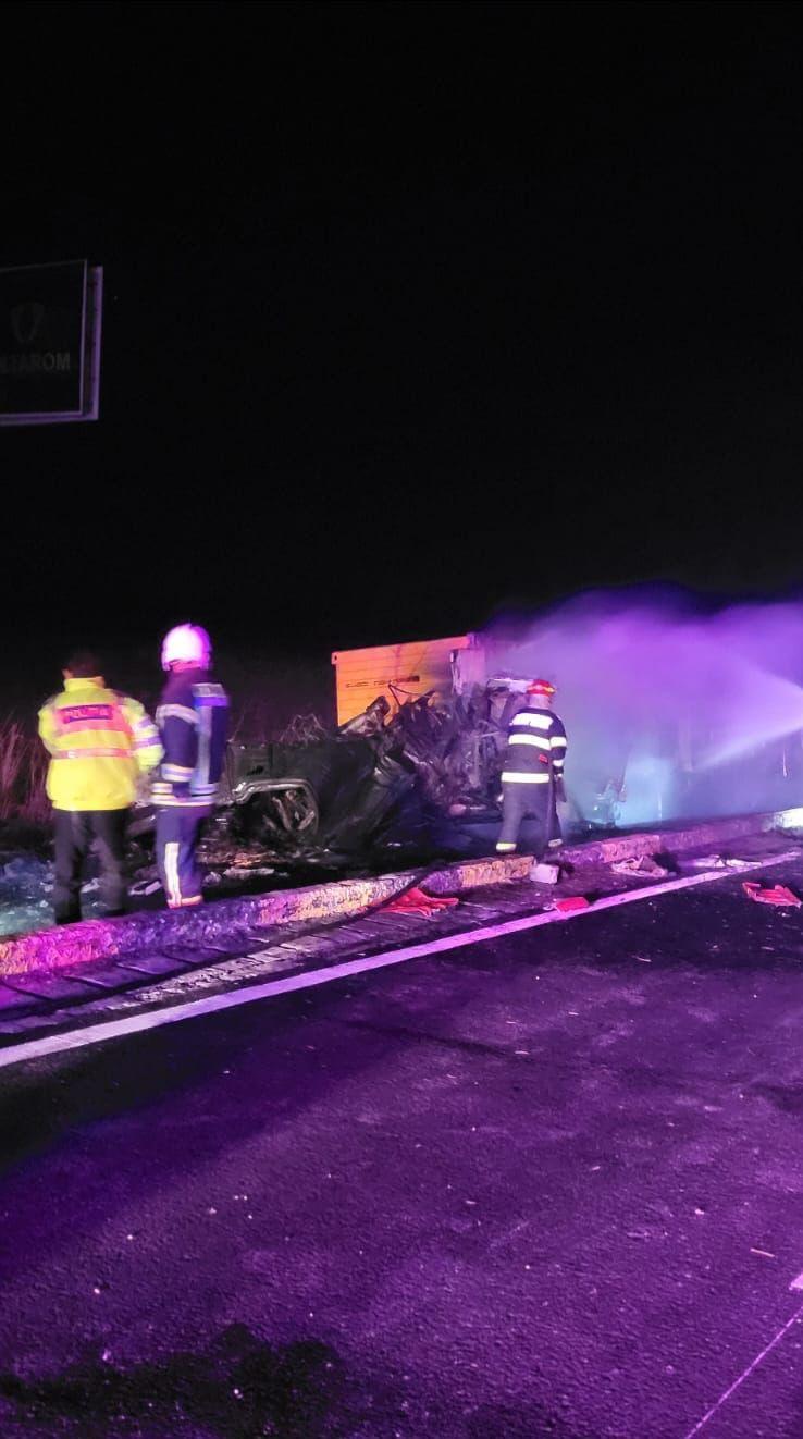 Un şofer de TIR a murit în cabina cuprinsă de flăcări, după un accident cumplit pe DN 5, în zona Daia din Giurgiu 869555