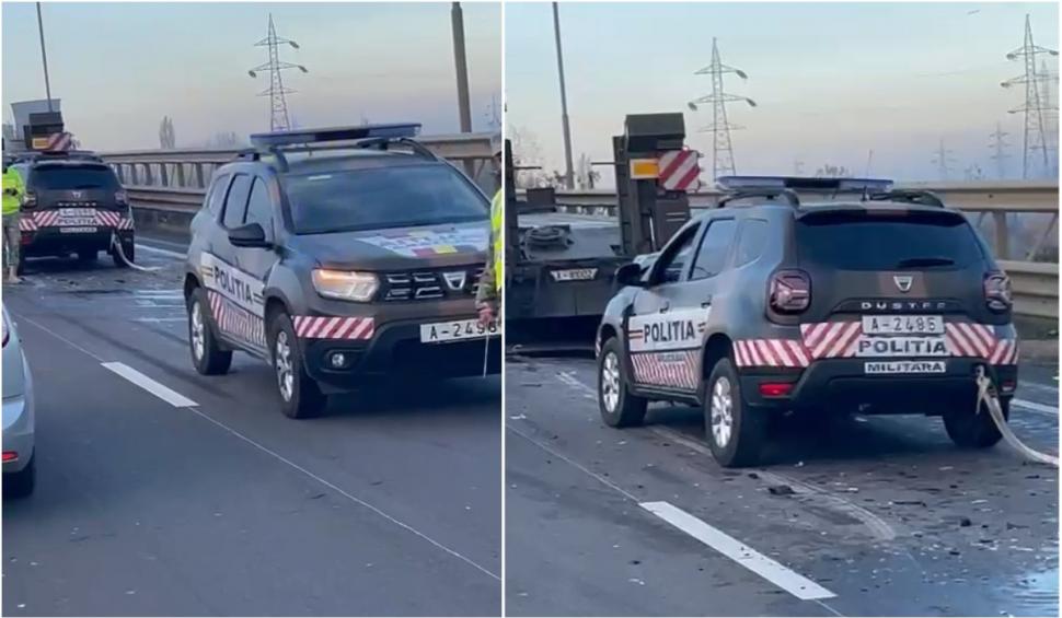 Carambol cu trei maşini ale Ministerului Apărării Naţionale, pe DN1, lângă podul Rafinăriei Petrobrazi 870166