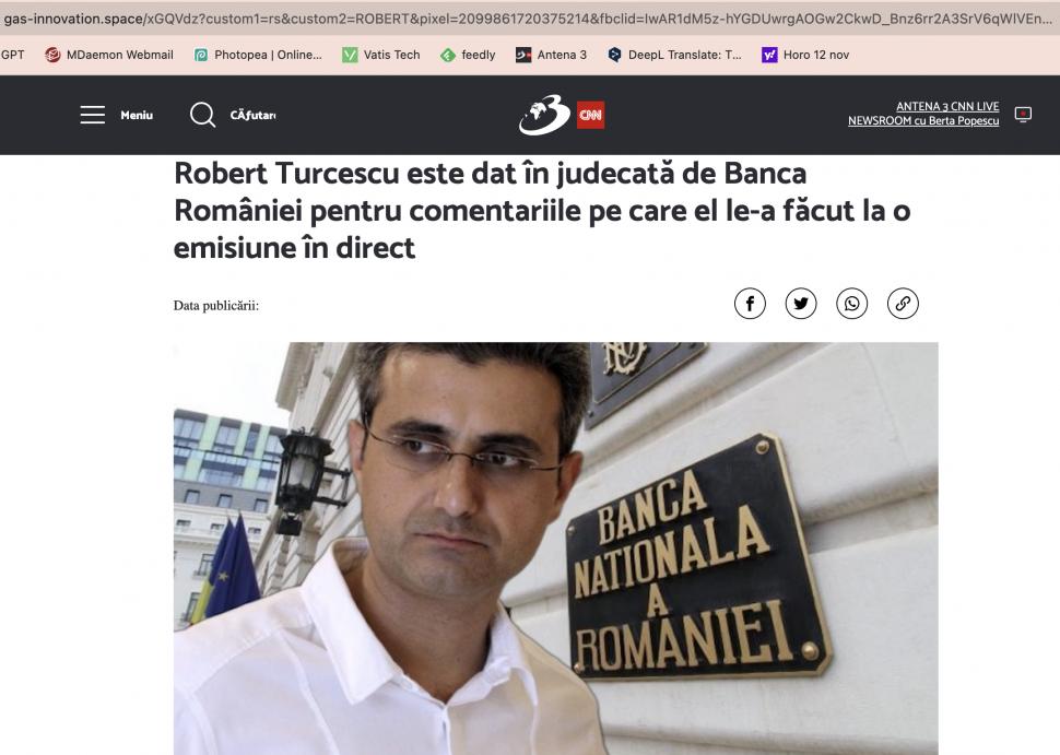 Campanie de tip phishing care se folosește de imaginea Antena 3 CNN | CNA s-a autosesizat şi a anunţat Directoratul Național de Securitate Cibernetică 870765