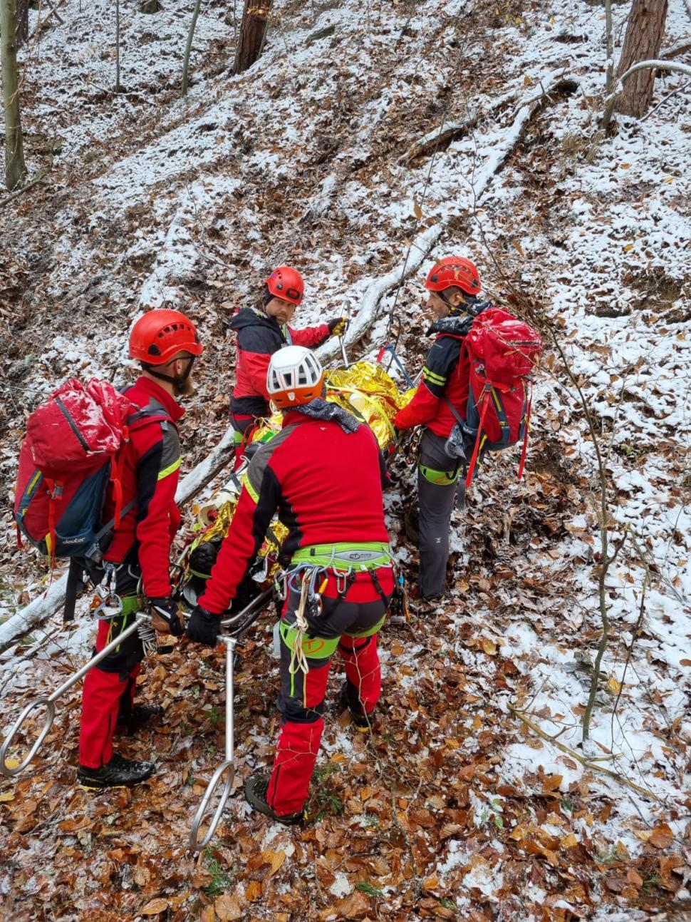 Un bărbat care se afla la vânătoare a căzut de pe o stâncă, între Câlnic și Căpâlna. Intervenție dificilă a salvatorilor 871591
