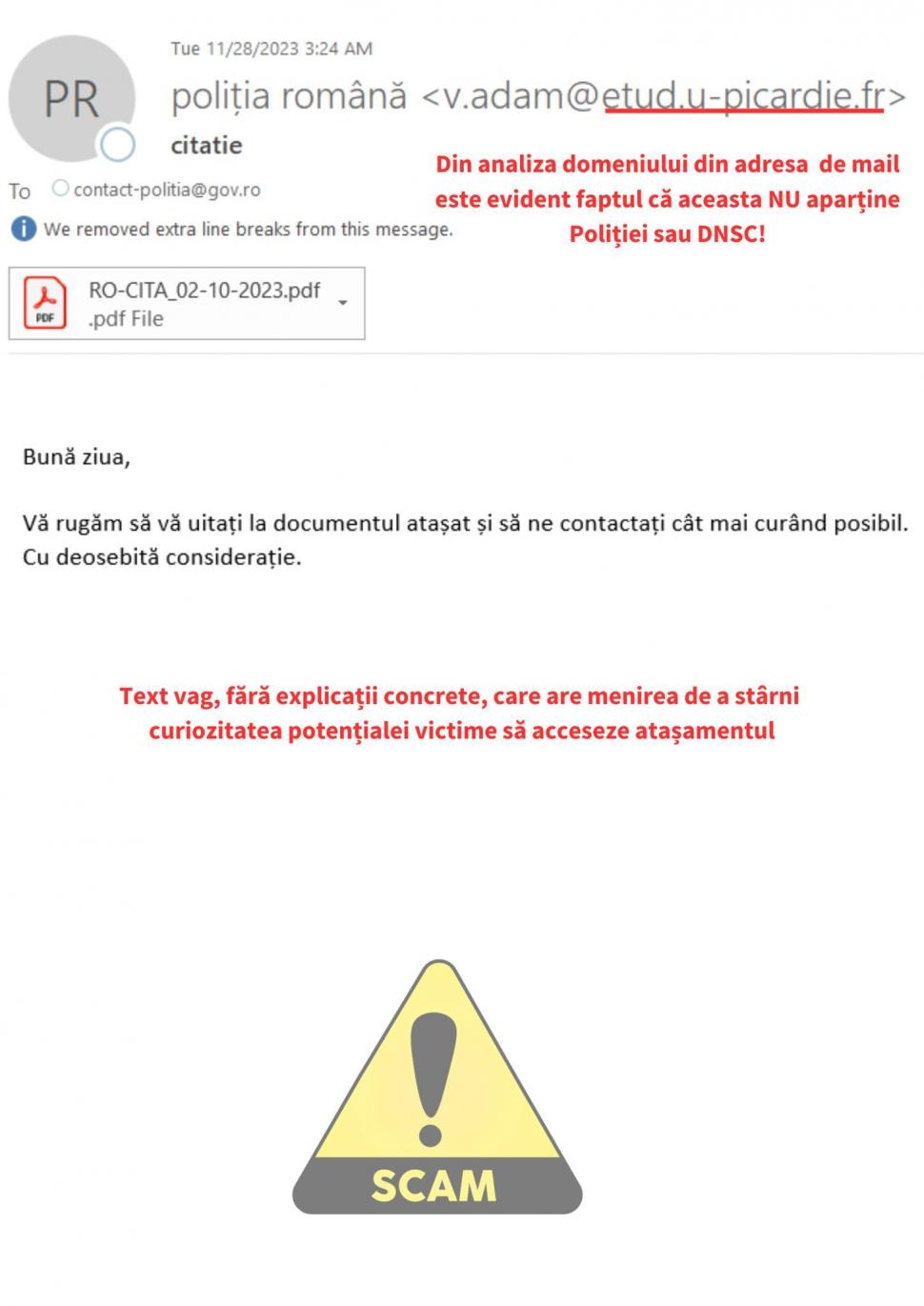 Nouă înşelăciune în numele Poliției Române și Interpol | Metoda folosită de atacatori   873109
