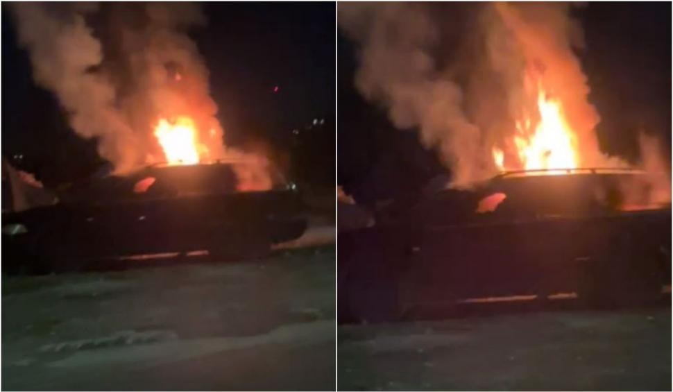 Mașină în flăcări, în Constanța! Pompierii au intervenit de urgență 874292