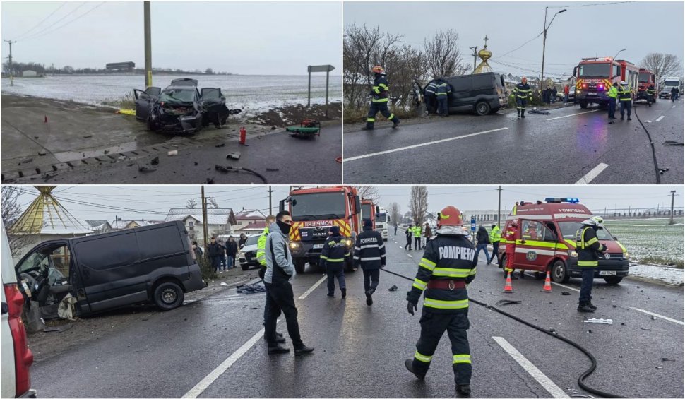 Accident grav în Războieni, Iași! O persoană a murit, iar alte patru sunt rănite, după ce un microbuz și o mașină s-au ciocnit